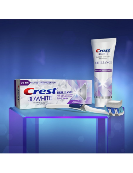 Отбеливающая зубная паста Crest 3D White Brilliance Vibrant Peppermint New фото 8