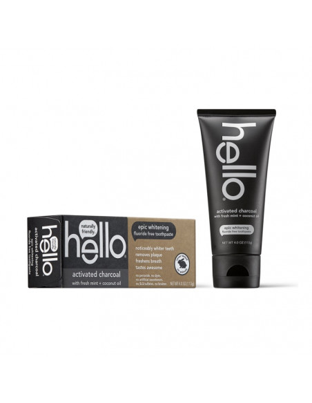 Отбеливающая зубная паста Hello Activated Charcoal Epic Whitening With Fresh Mint + Coconut Oil фото 4