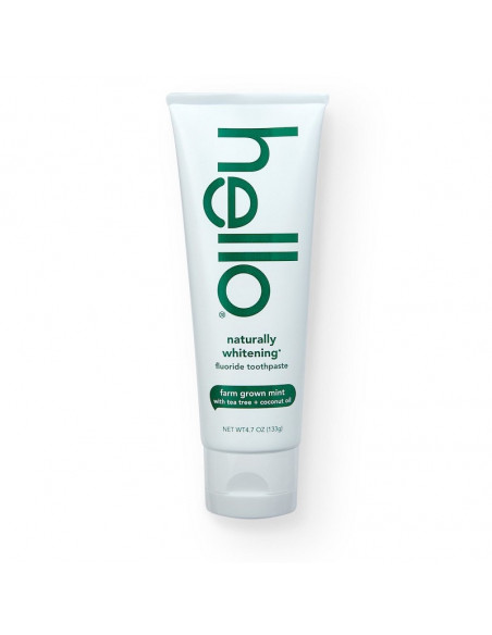 Отбеливающая зубная паста Hello Naturally Healthy Whitening Tea Tree + Coconut Oil фото 2