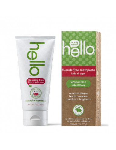 Отбеливающая зубная паста Hello Kids Fluoride Free Watermelon Natural Flavor фото 1