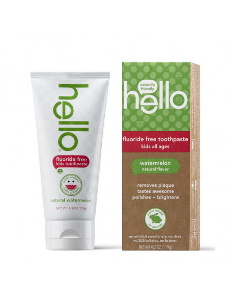 Отбеливающая зубная паста Hello Kids Fluoride Free Watermelon Natural Flavor фото 1