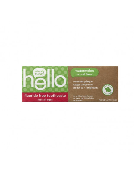 Отбеливающая зубная паста Hello Kids Fluoride Free Watermelon Natural Flavor фото 3