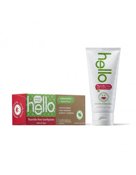 Отбеливающая зубная паста Hello Kids Fluoride Free Watermelon Natural Flavor фото 2