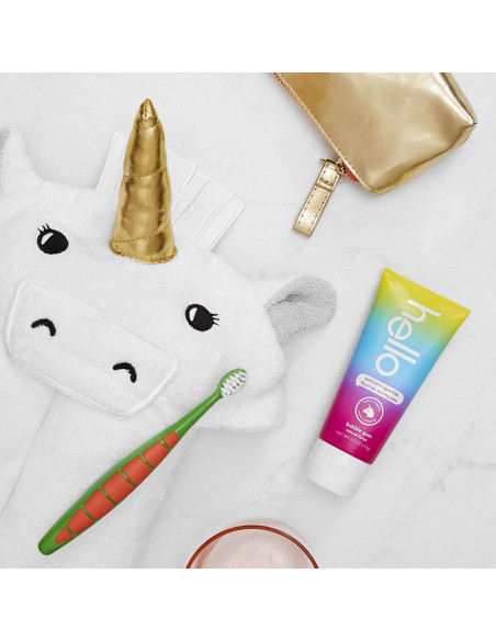 Детская зубная паста Hello Kids Unicorn Sparkle Bubble Gum Natural Flavor фото 7