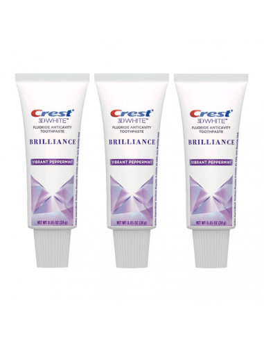 Отбеливающая зубная паста Crest 3D White Brilliance Vibrant Peppermint Mini (комплект из 3-х зубных паст) фото 1