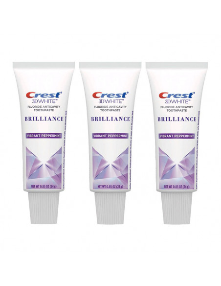 Отбеливающая зубная паста Crest 3D White Brilliance Vibrant Peppermint Mini (комплект из 3-х зубных паст) фото 1