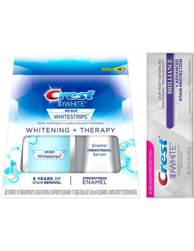 Crest 3D White Whitestrips Therapy + Crest 3D White Therapy - Отбеливающие полоски + паста фото